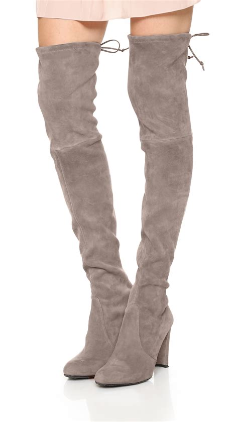 lyst stuart weitzman highland over the knee boots in brown