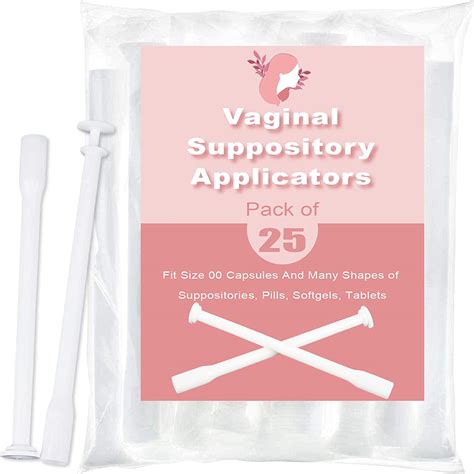 Hnshag Disposable Vaginal Suppository Applicators 25 Pack Individually Wrapped For