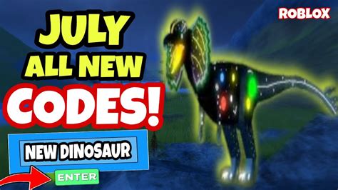 July All New Codes In Dinosaur Simulator New Updates Roblox Youtube