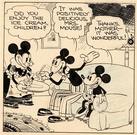 Hakes Early And Historic Mickey Mouse 1930 Daily Strip Original Art By