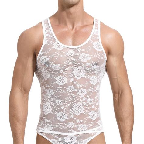Best And Cheapest Mens Tank Tops Sexy Lace Mens Tank Tops Transparent
