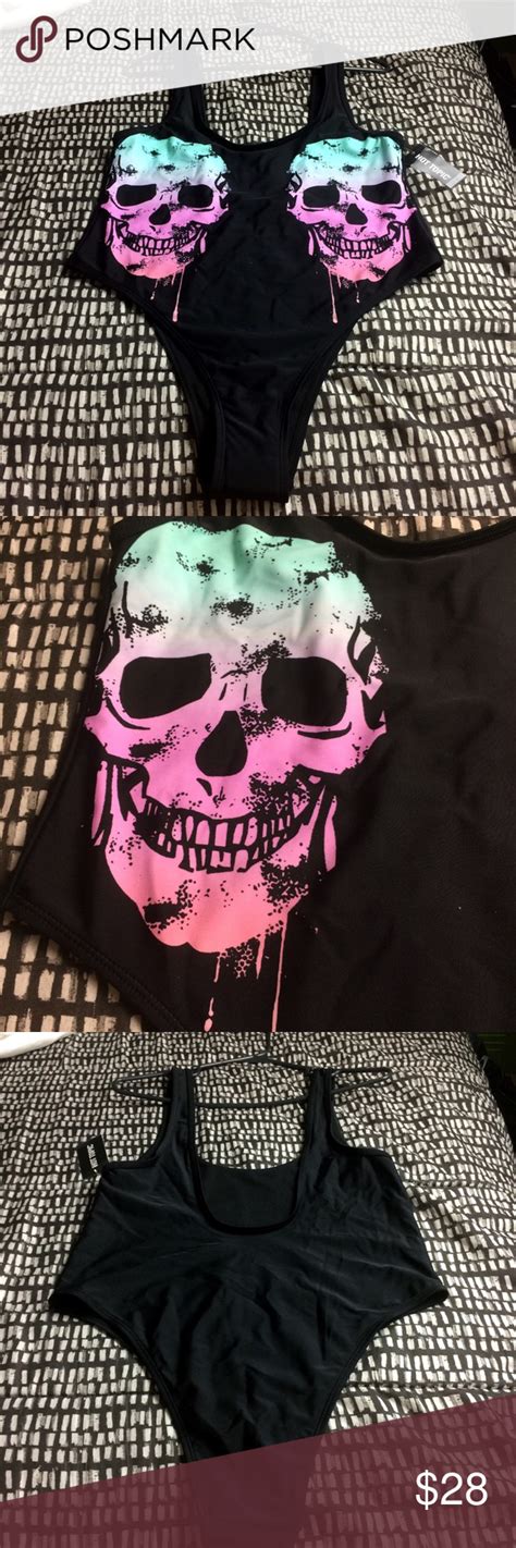 Highcut Candy Skull Bathing Suit Bathing Suits Clothes Design Fashion