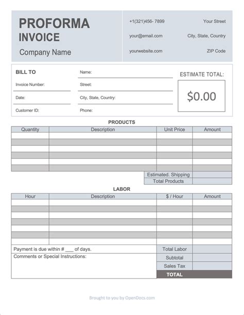 Free Proforma Invoice Template Pdf Word Eforms Images The Best Porn Website