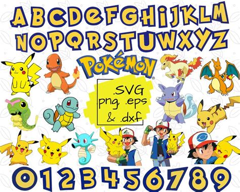 Big Svg Bundle Digital Download Pokemon Alphabet Pokemon Inspire