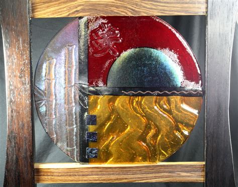 Custom Orient Inspired Fused Glass Sculpture Tranquil Sunset By J M Fusions Llc