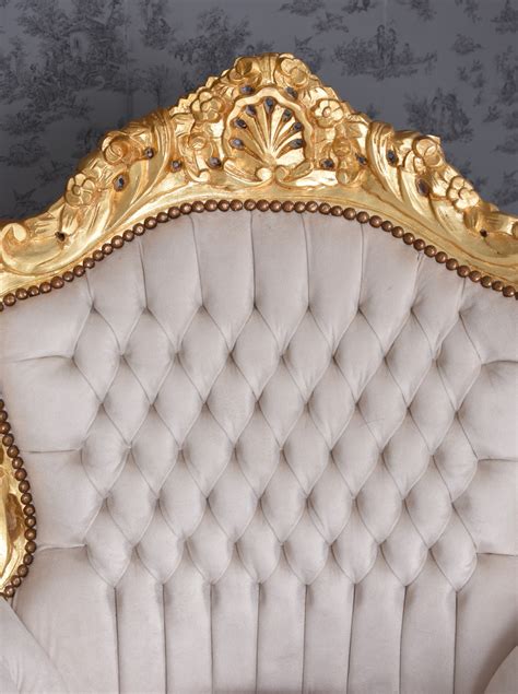 Polished champagne gold • material: Throne Baroque Chair Gold Vintage Armchair Beige Wing ...