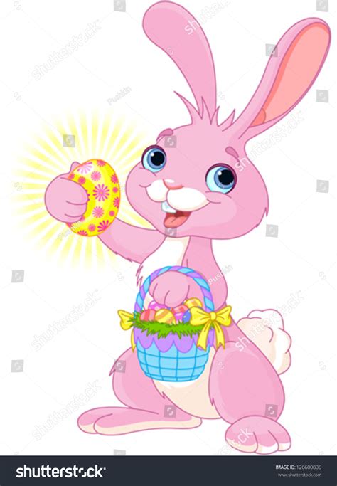 cute easter bunnies holding easter egg stock vector royalty free 126600836 shutterstock