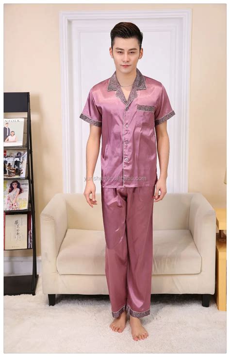 Hot Sale Men Sexy Pajamas See Through Home Lounge Sleepwear Buy Mens Silk Nightwearsatin