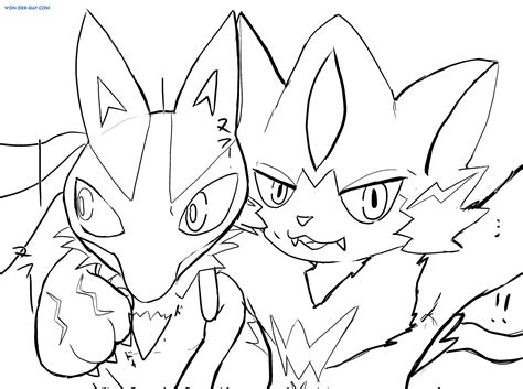 Pokemon Lucario And Riolu Coloring Pages