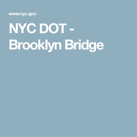Nyc Dot Brooklyn Bridge Brooklyn Bridge Brooklyn Nyc With Kids