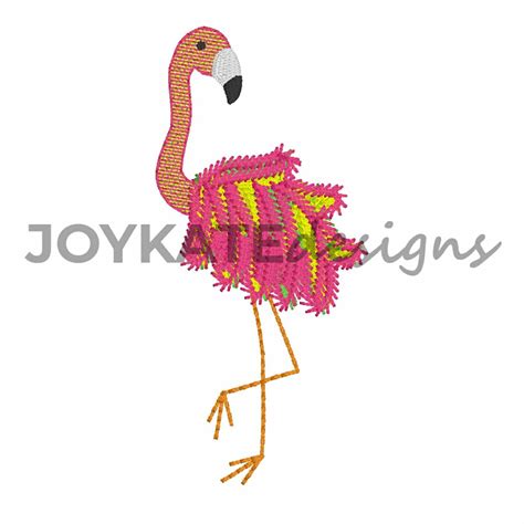 Flamingo Fill Stitch Embroidery Design Joy Kate Designs
