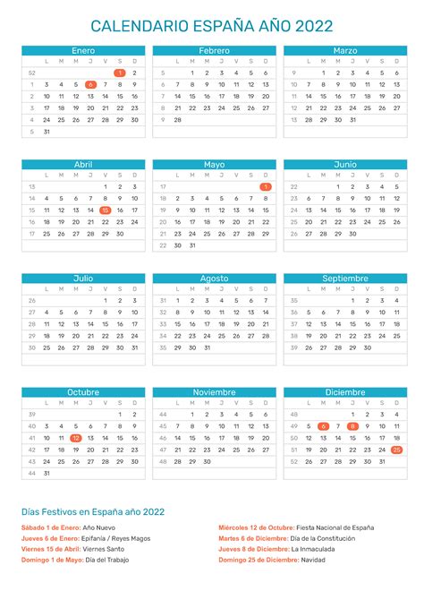 Calendario laboral 2021 bizkaia 2021. Calendario de España año 2022 | Festivos