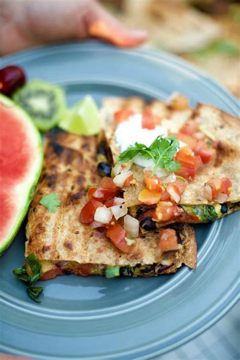 Grilled Zucchini Black Bean Quesadillas Reluctant Entertainer