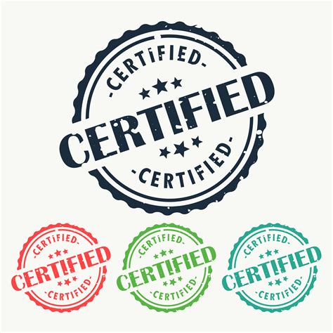 Certified Stamp Vector At Getdrawings Free Download