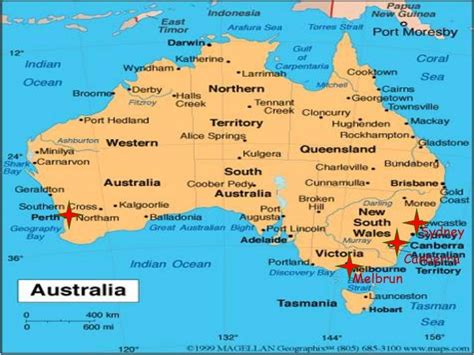 Map Of Australia With Cities And Landmarks Maps Of The World