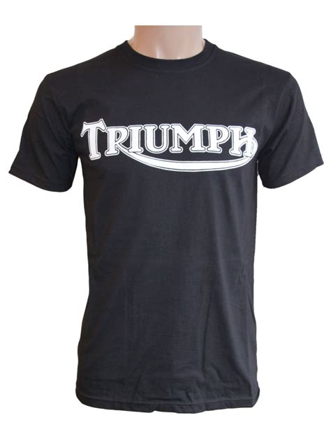 Triumph Black T Shirt White Logo National Motorcycle Museum