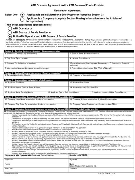 Atm Operator Agreement Form Fill Out And Sign Printable Pdf Template