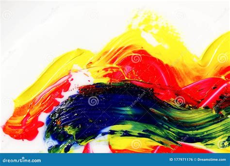 Abstract Wallpaper Of Oil Painting With Brush Strokes In Hot Colors