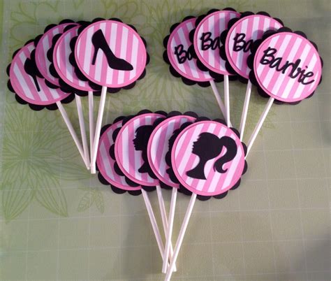 Barbie Cupcake Toppers Etsy