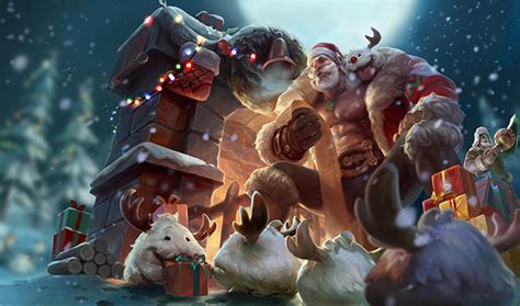 This Year S Christmas Skins Are—ambitious Elf Jinx Santa Draven And Snow Fawn Poppy Dot Esports