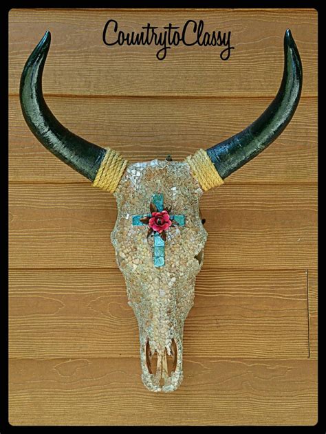 Bronze Decorated Cow Skull Glass Decorated Cow Skull Western Etsy