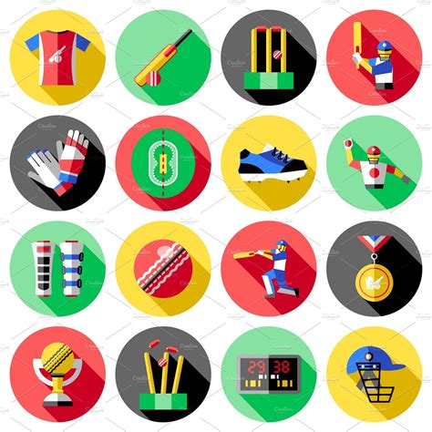 Cricket Icon Set Icons Creative Market