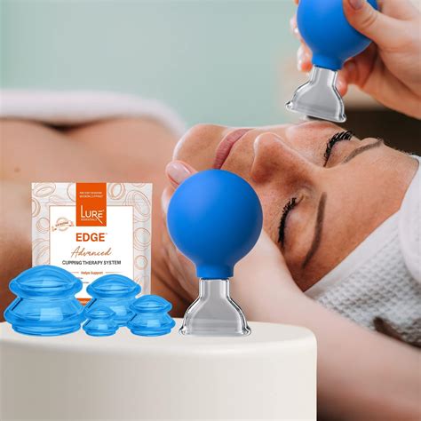 Lure Essentials Edge Cupping Set Bundle Set Of 4 Blue And 5 Facial Glass Cup
