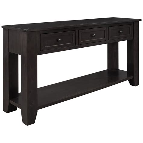 New U Style 55″ Modern Style Wooden Console Table With 3 Storage