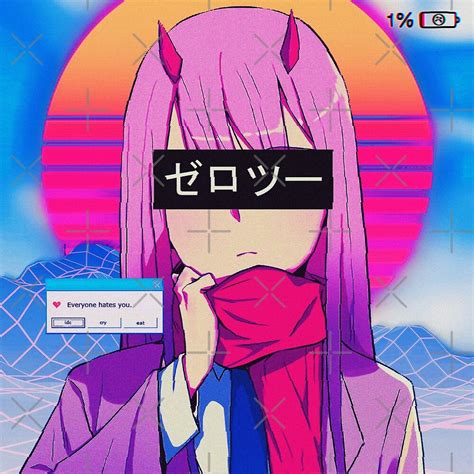 Anime face reaction aesthetic memes meme animemes. Sadboys Zero Two Vaporwave aesthetic．png】" by Waifu Dope ...