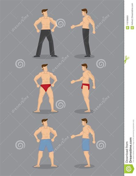 Shirtless Underwear Men Cartoon Vector Illustration Cartoondealer Com