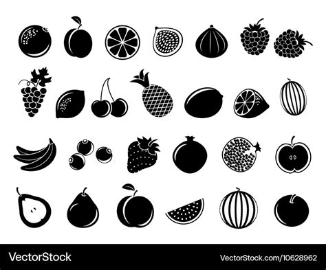 Black And White Fruit Icon