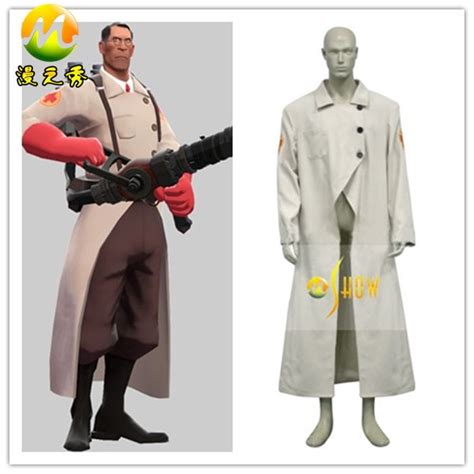 Team Fortress 2 Medic Suit Uniform Game Cosplay Costume Men Tranch Coat