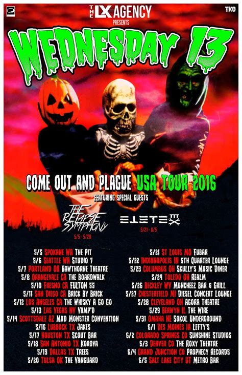 Come Out And Plague Tour 2016 Wednesday 13 Wiki Fandom