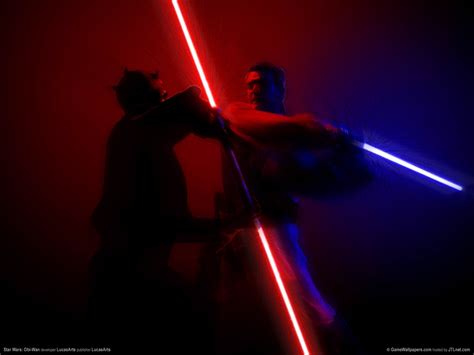 วอลเปเปอร์ Star Wars สีแดง นิยายวิทยาศาสตร์ Lightsaber Obi Wan