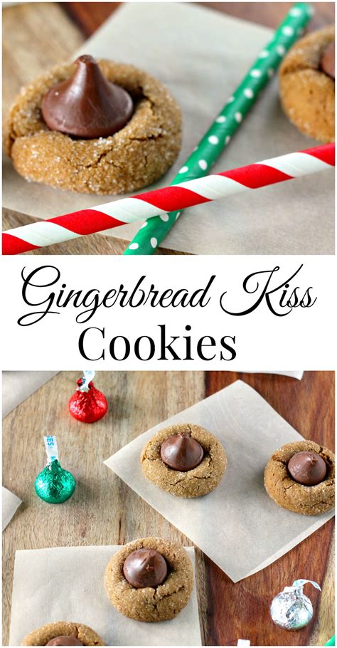 Mini dark chocolate candy cane kiss cheesecakes. Gingerbread Kiss Cookies - My Kitchen Craze