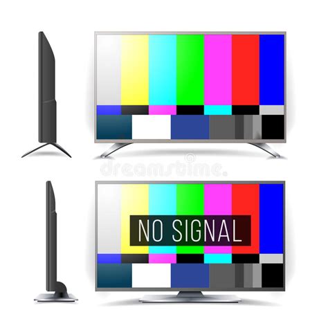 No Signal Tv Test Pattern Vector Lcd Monitor Flat Screen Tv