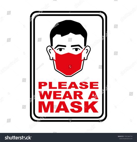 Man Wearing Mask Please Wear Mask Stock Vector Royalty Free