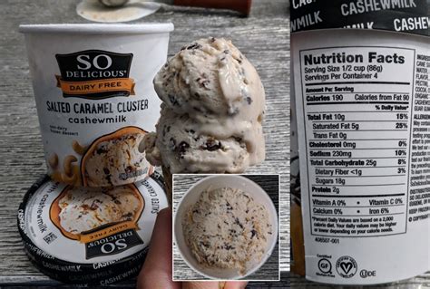 Review So Delicious Cashewmilk Dairy Free Frozen Dessert Salted Caramel Cluster Snack Curious