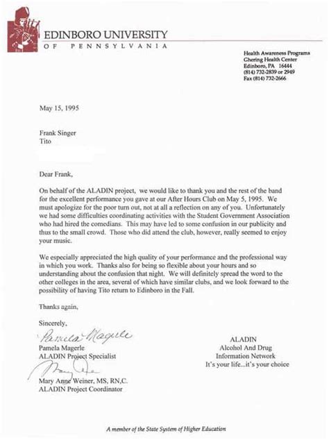 The director, falcon's association subject: 12+ Sample Acknowledgement Letters - Writing Letters ...
