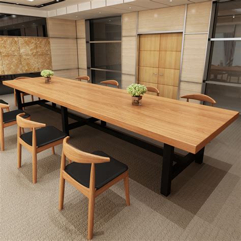 Choose from the fine geometry of the large strut table by blu dot , available in a range of 5 colors, the refined beauty of the baguette table by magis. Solid wood conference table simple modern long table ...