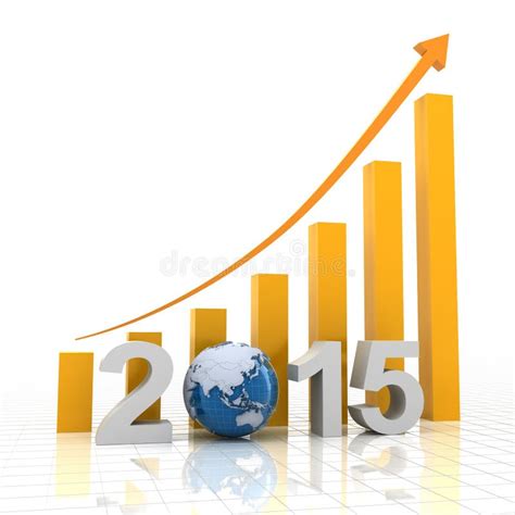 Il Grafico 2015 Di Crescita Con La Lente Dingrandimento 3d Rende