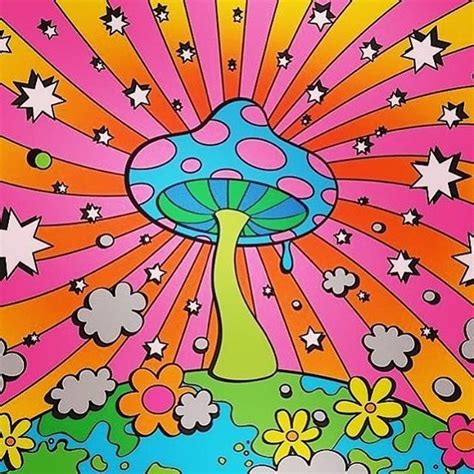 Weedlover Hippie Painting Psychedelic Art Art Collage Wall