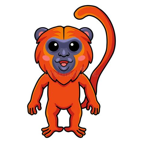 Cute Red Howler Monkey Cartoon Standing Stock Vector Illustration Of