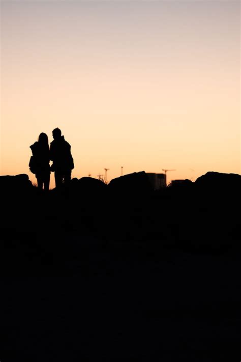 Couple Silhouettes Dark Outlines Twilight Hd Phone Wallpaper Peakpx