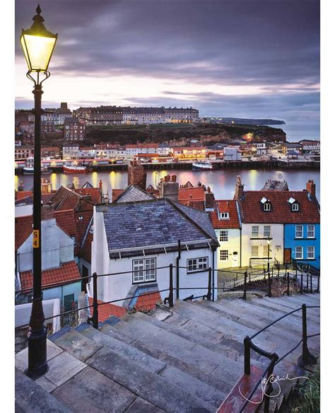 199 Steps Whitby Twilight Greetings Card