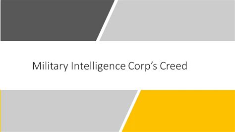 Military Intelligence Corps Creed Youtube