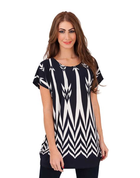 Boutique Womens Tunic Dress Long Summer Casual Monochrome Top Clearance