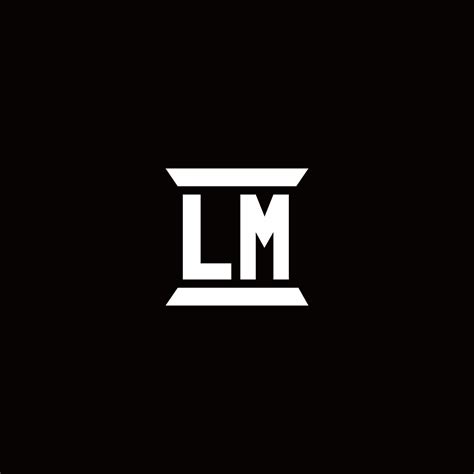 Lm Logo Monogram With Pillar Shape Designs Template 2963187 Vector Art