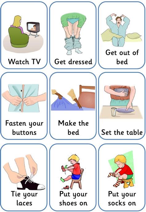 Daily routine flash cards for visual sequencing | Vocabulary flash