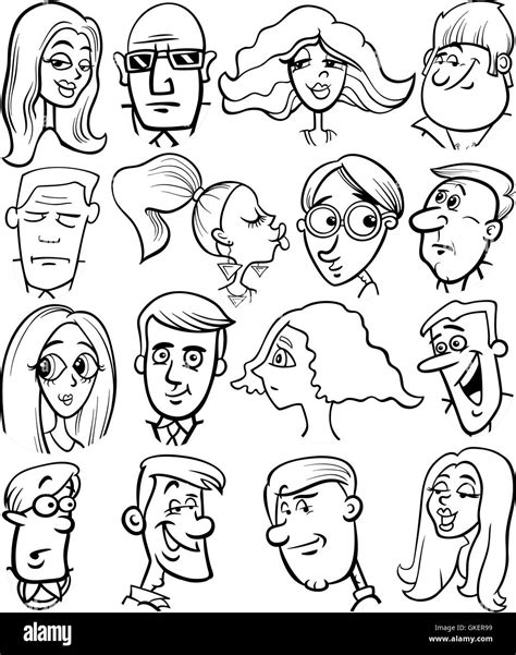 Cartoon People Characters Faces Stock Vector Image And Art Alamy